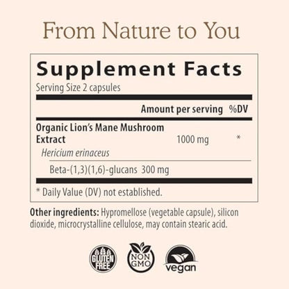 Lions Mane Mushroom Cognition Lions Mane MushroomPowder Extract Capsules | BrainSupplement, Brain Vitamins, FocusSupplement